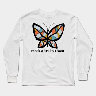 Made Alive in Christ abstract butterfly design Long Sleeve T-Shirt